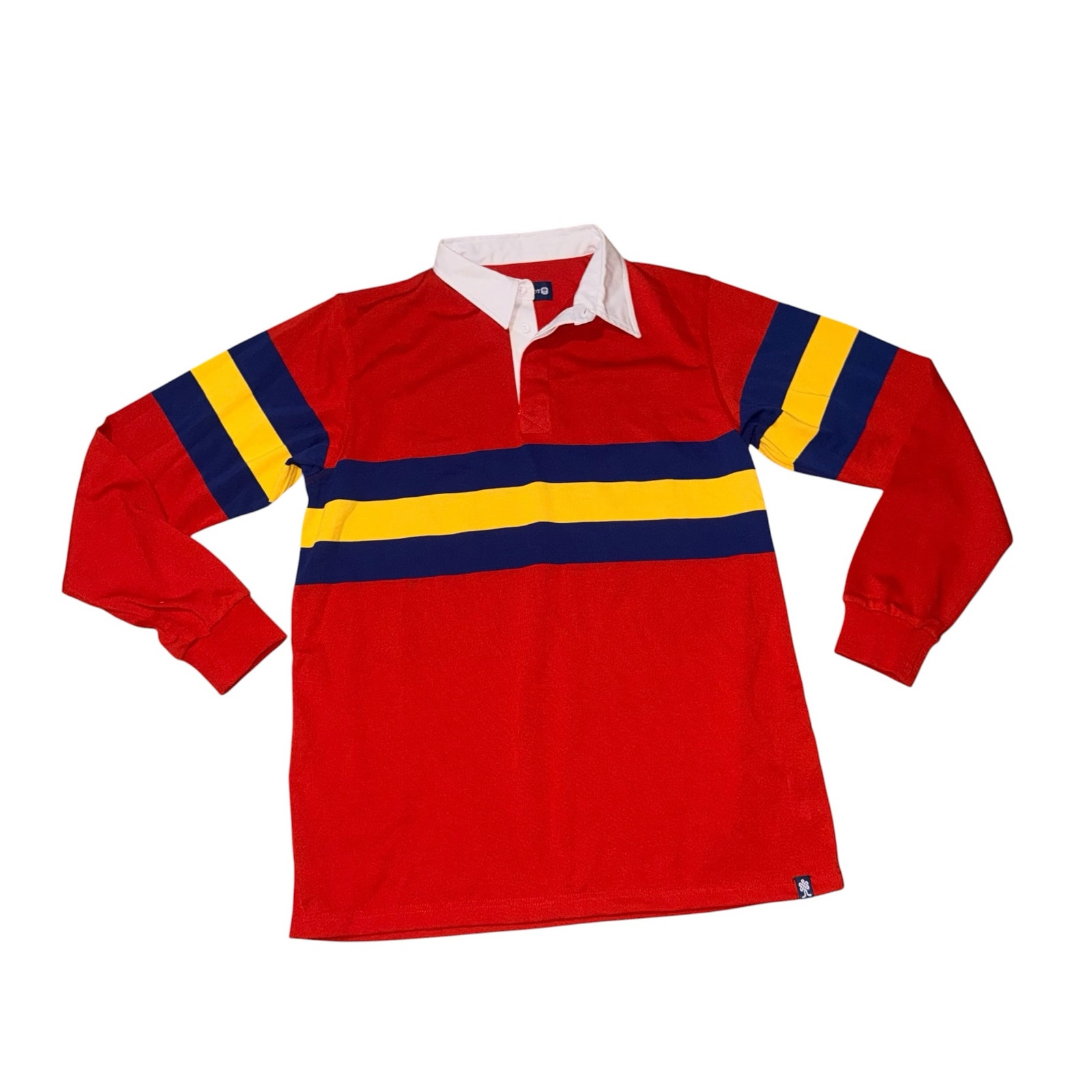 Withernot Rugby Shirt Long Sleeve Red Blue Striped Soft Cotton Men's Size Xl — image 2 of 8
